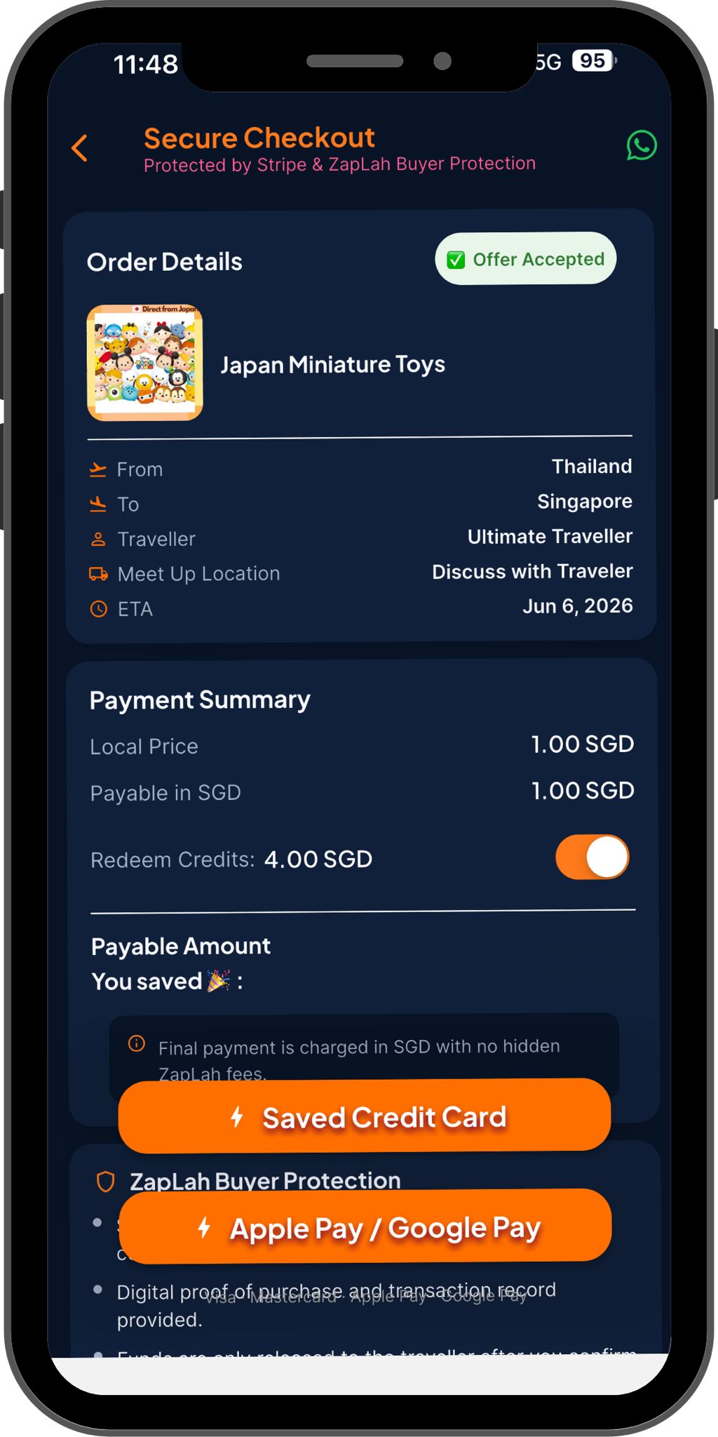 ZapLah payment and checkout flow